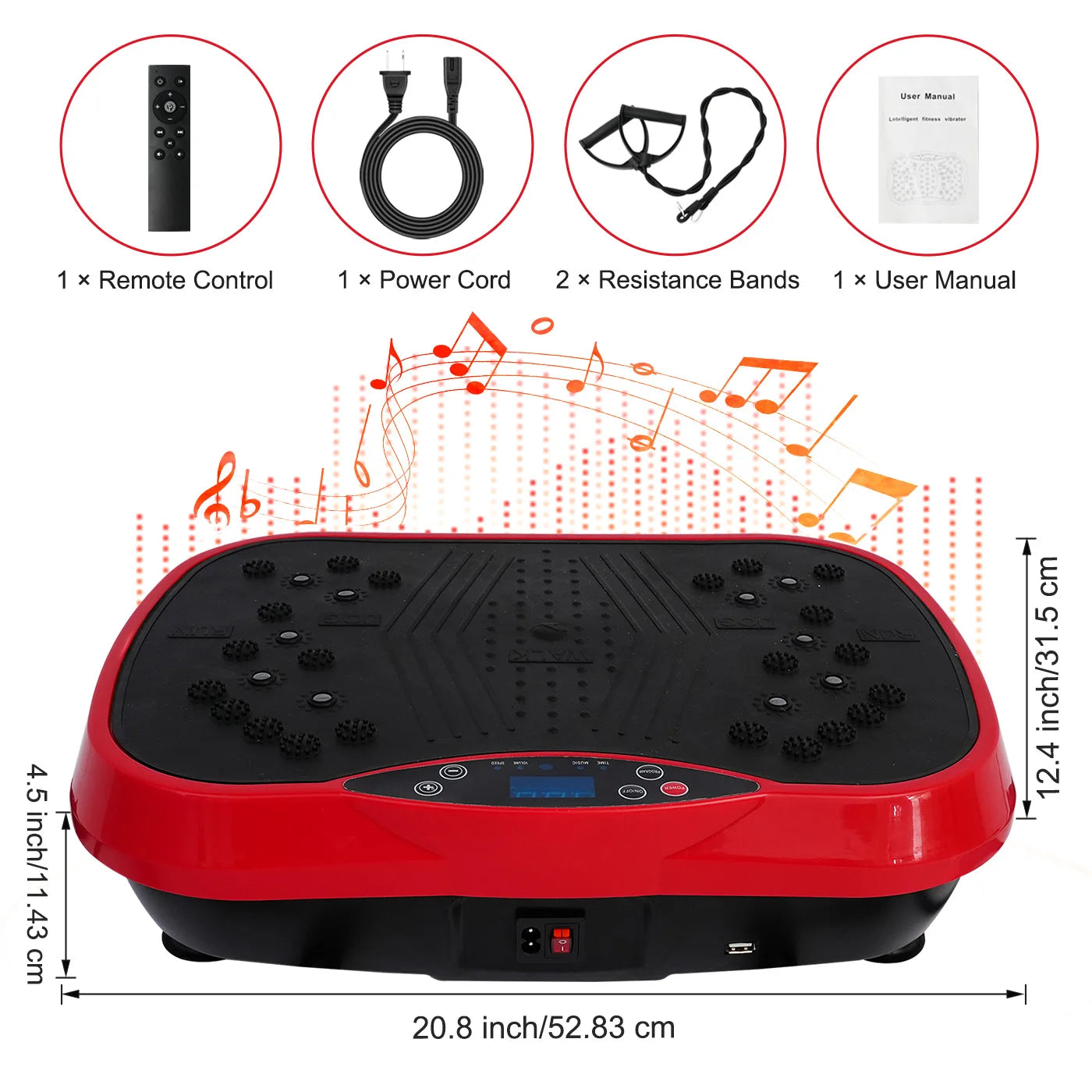Portable Vibration Plate with Resistance Bands