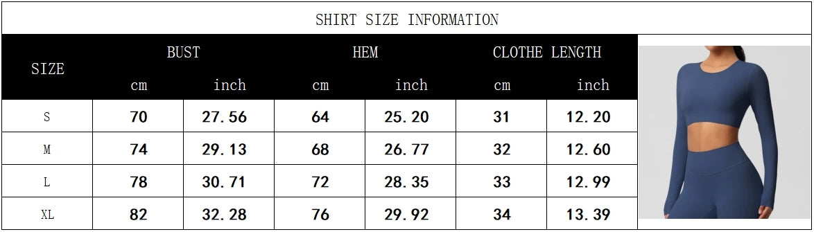 Women's 2-Piece Long Sleeve Yoga Set – High-Waisted Leggings & Crop Top Workout Outfit