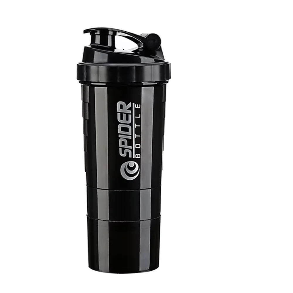 3-Layer Protein Shaker Bottle – Leakproof Mixing Cup with Powder Storage for Gym & Fitness