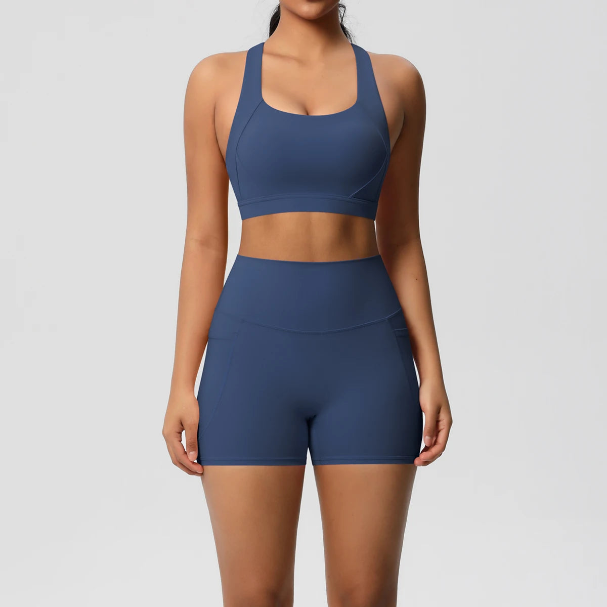 Crossover Sports Bra & Shorts Workout Set