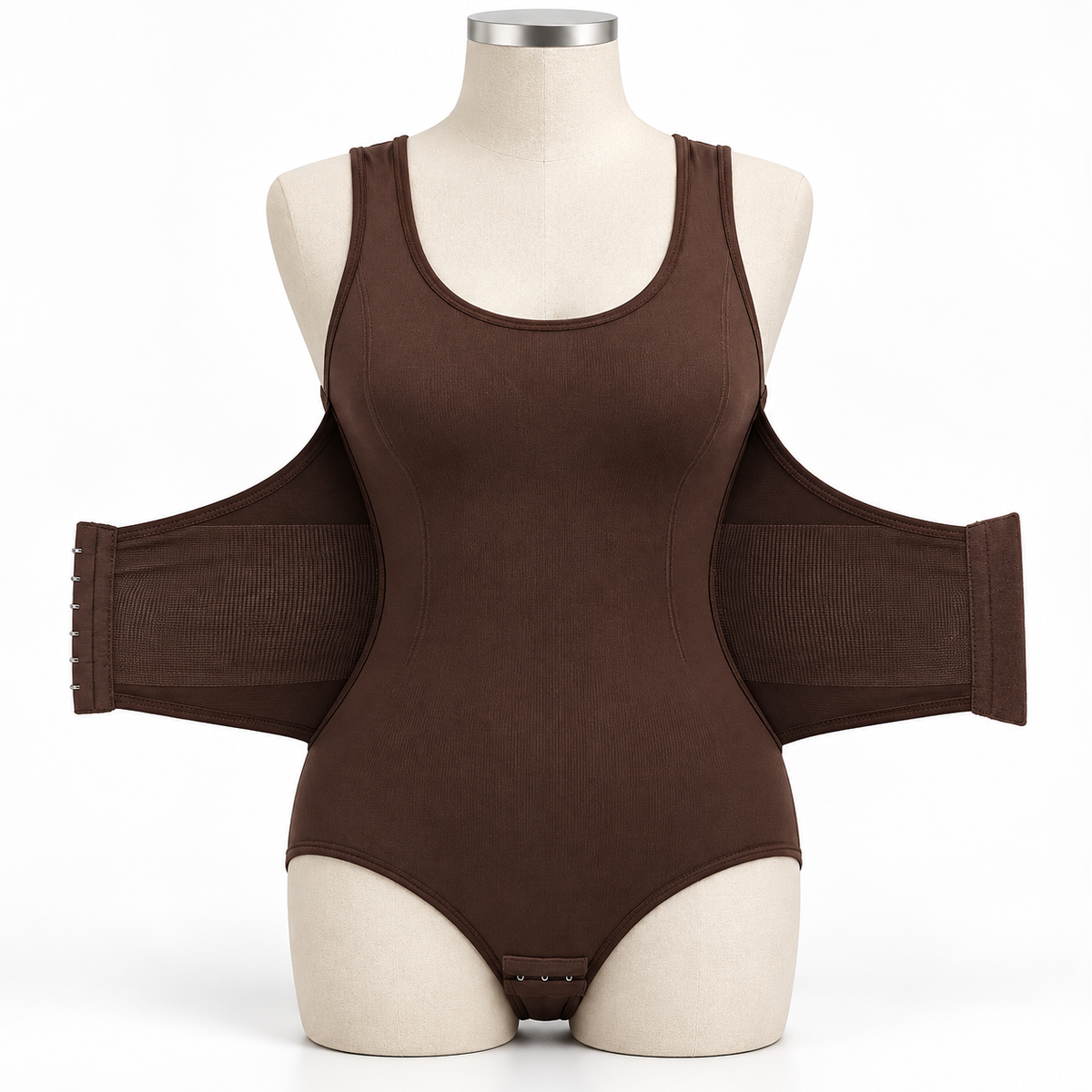 LuxeZip Tummy-Control Bodysuit with Waist Belt