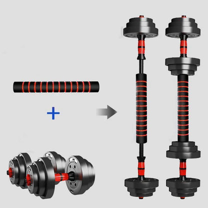 Adjustable Dumbbell & Barbell Home Gym Set 5lbs – 44lbs