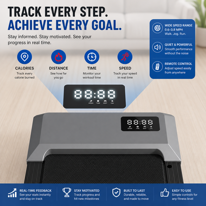 Portable Walking Pad Treadmill, 2.5HP with Remote