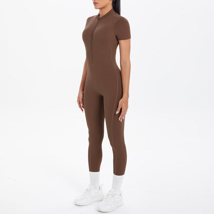 Women's Backless Scrunch Jumpsuit – Seamless Push-Up Yoga & Workout One-Piece