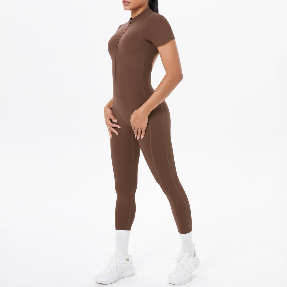 Women's Backless Scrunch Jumpsuit – Seamless Push-Up Yoga & Workout One-Piece