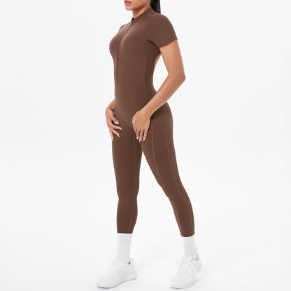 Women's Backless Scrunch Jumpsuit – Seamless Push-Up Yoga & Workout One-Piece
