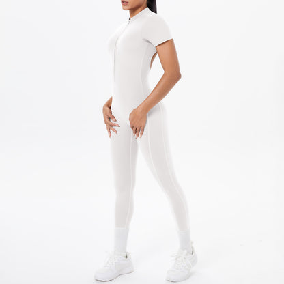 Women's Backless Scrunch Jumpsuit – Seamless Push-Up Yoga & Workout One-Piece