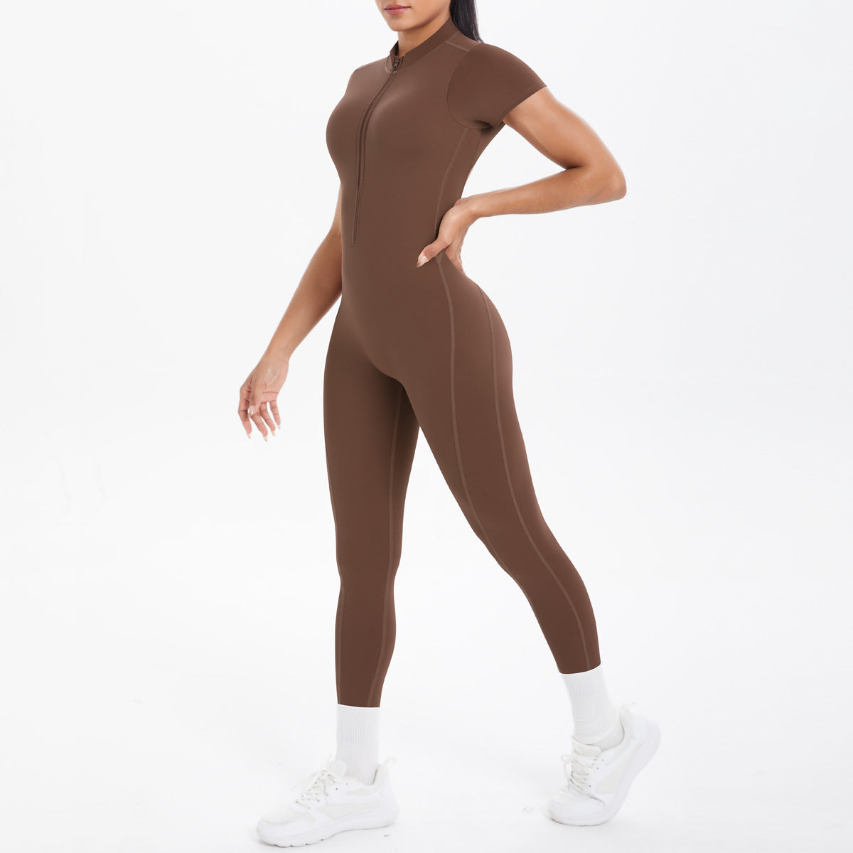 Women's Backless Scrunch Jumpsuit – Seamless Push-Up Yoga & Workout One-Piece