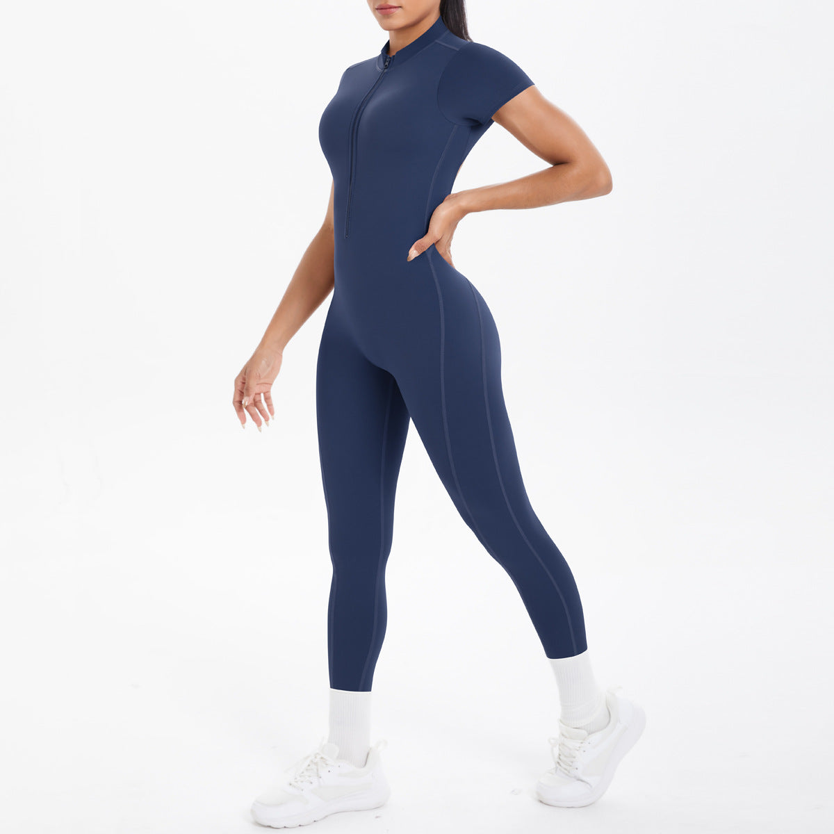 Women's Backless Scrunch Jumpsuit – Seamless Push-Up Yoga & Workout One-Piece