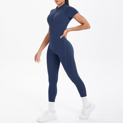 Women's Backless Scrunch Jumpsuit – Seamless Push-Up Yoga & Workout One-Piece