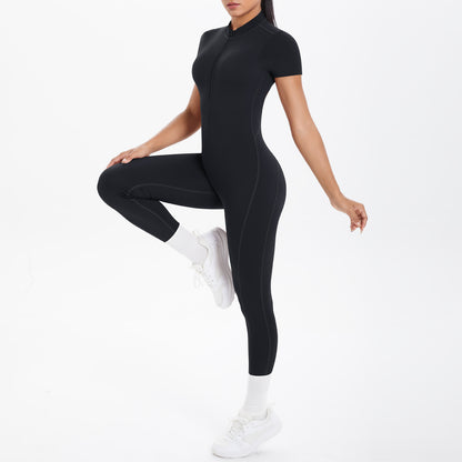 Women's Backless Scrunch Jumpsuit – Seamless Push-Up Yoga & Workout One-Piece