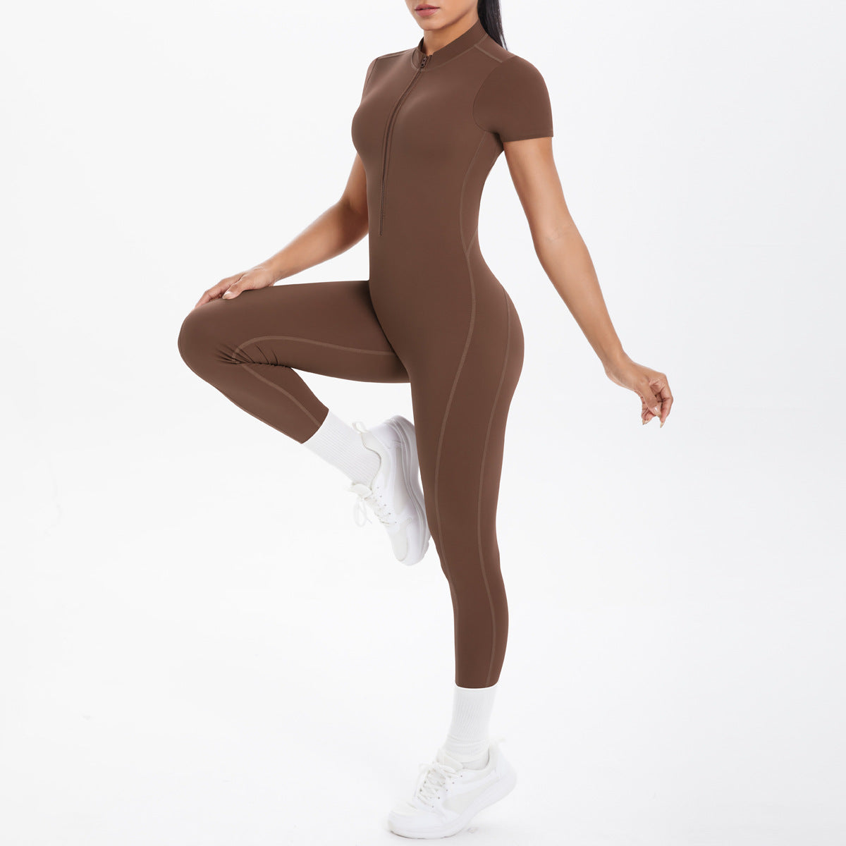Women's Backless Scrunch Jumpsuit – Seamless Push-Up Yoga & Workout One-Piece
