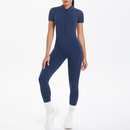 Women's Backless Scrunch Jumpsuit – Seamless Push-Up Yoga & Workout One-Piece