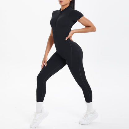 Women's Backless Scrunch Jumpsuit – Seamless Push-Up Yoga & Workout One-Piece