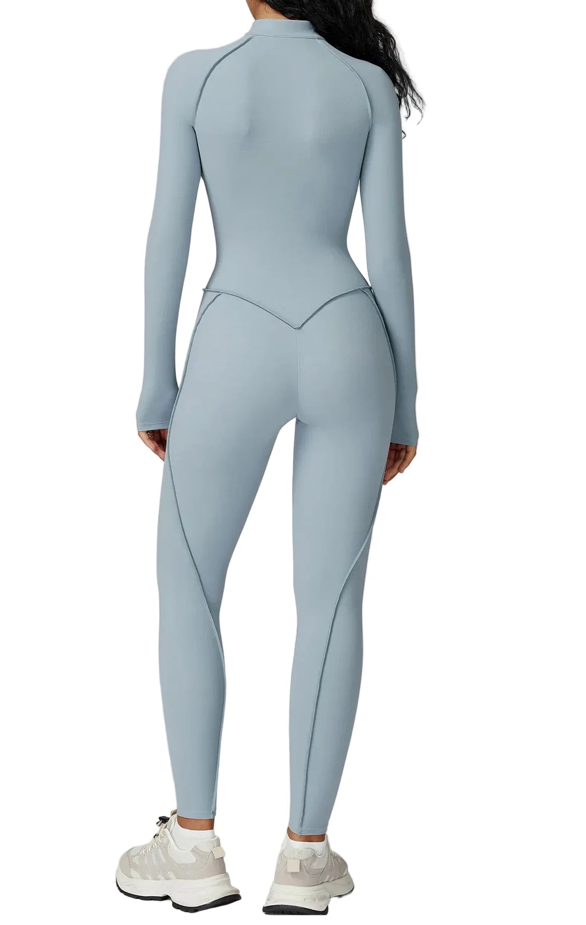 FlexSculpt Zip-Up Yoga Bodysuit – Long Sleeve Compression Jumpsuit