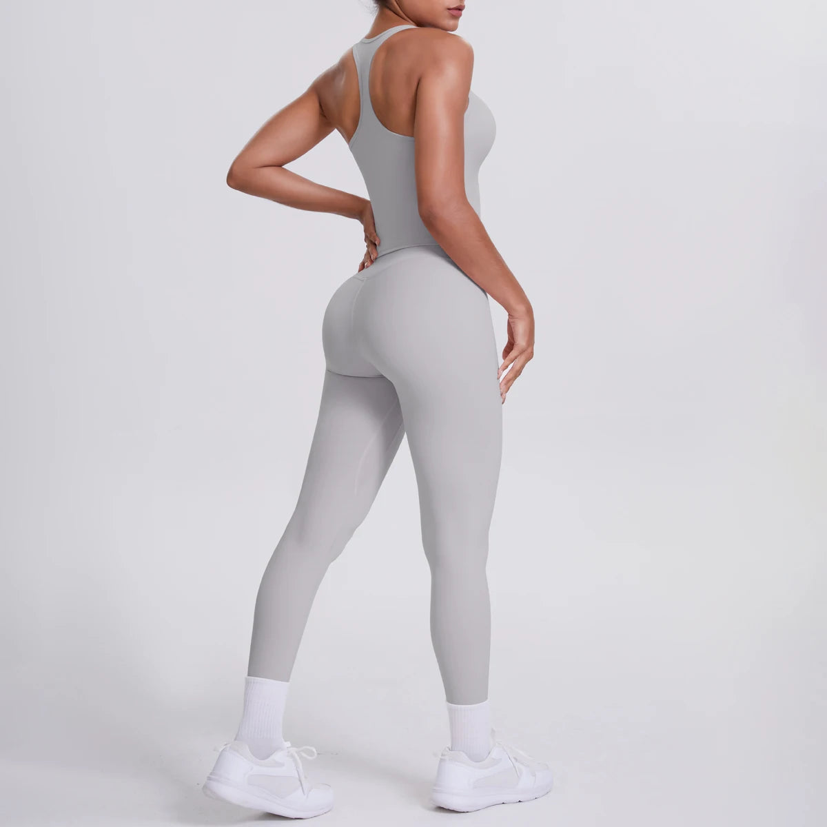 Women's Tummy Control Workout Set – Crossover Back Sports Bra & Leggings