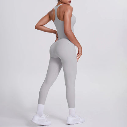 Women's Tummy Control Workout Set – Crossover Back Sports Bra & Leggings