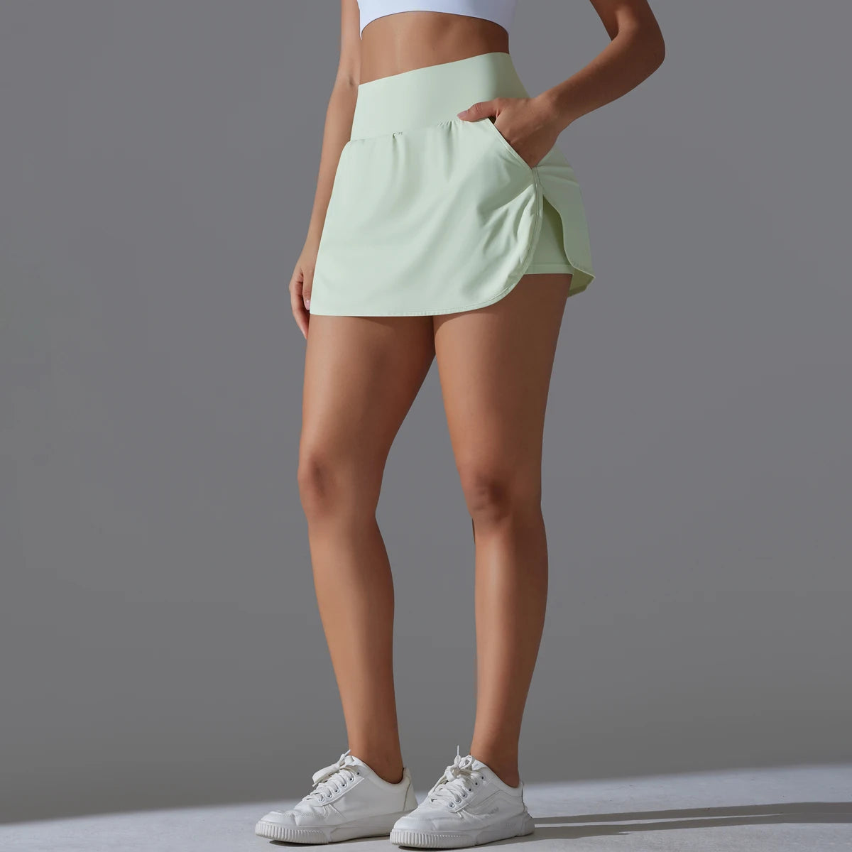 High-Waist Active Tennis Skirt
