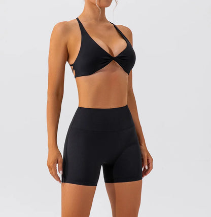 Criss-Cross Back Sports Bra Workout Top