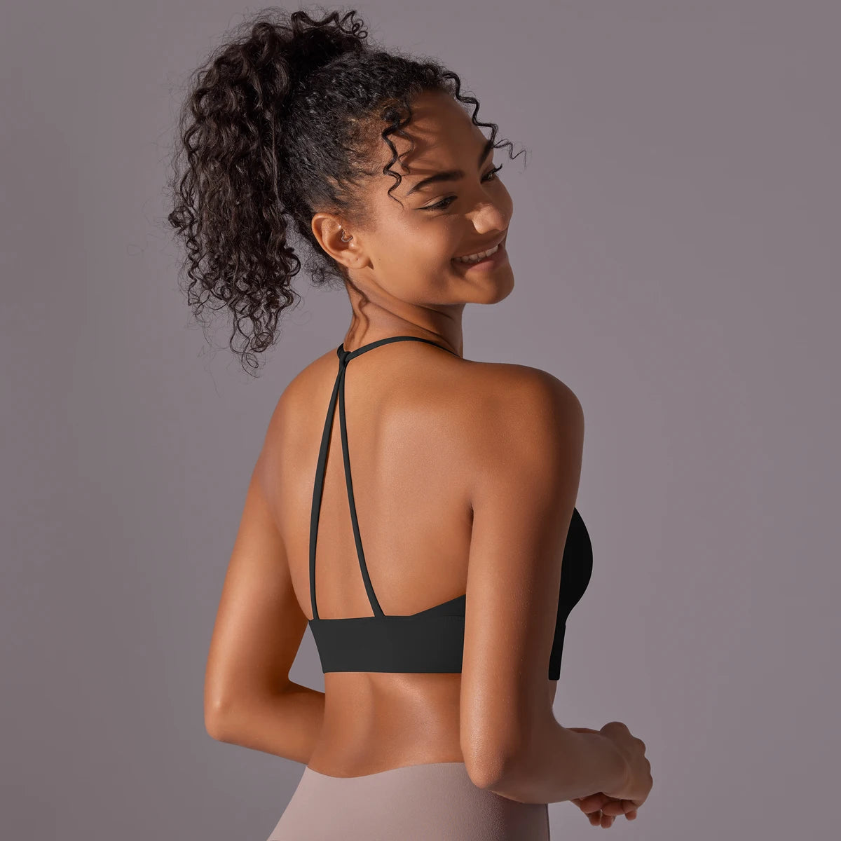 Backless Push-Up Sports Bra with Removable Pads