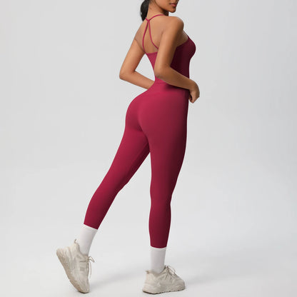 Women's 2-Piece Fitness Set – Halter Top & Tummy Control Bottoms