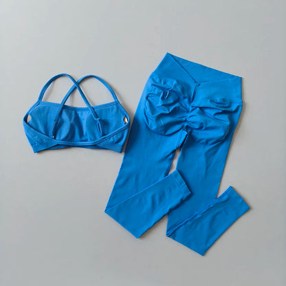 Seamless Push-Up Fitness Set – Sports Bra & Peach Lift Leggings