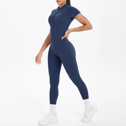 Women's Backless Scrunch Jumpsuit – Seamless Push-Up Yoga & Workout One-Piece