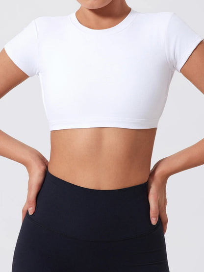 Women's Quick-Dry Backless Workout Crop Top – Breathable Fitness & Yoga Activewear