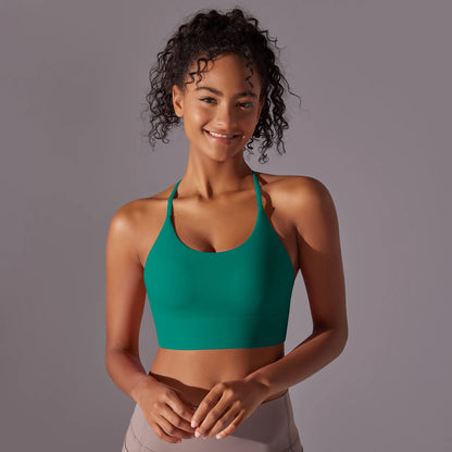 Backless Push-Up Sports Bra with Removable Pads