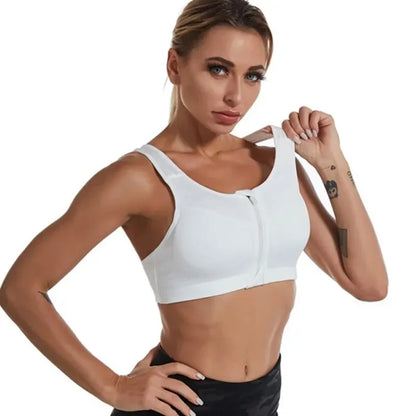 Quick-Dry Shockproof Sports Bra with Zipper