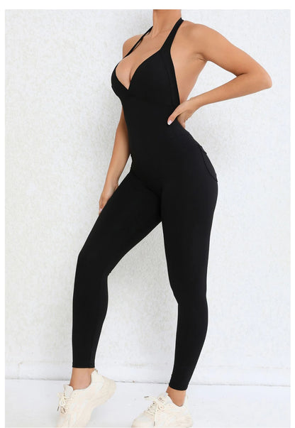 Backless Sculpting Gym Jumpsuit