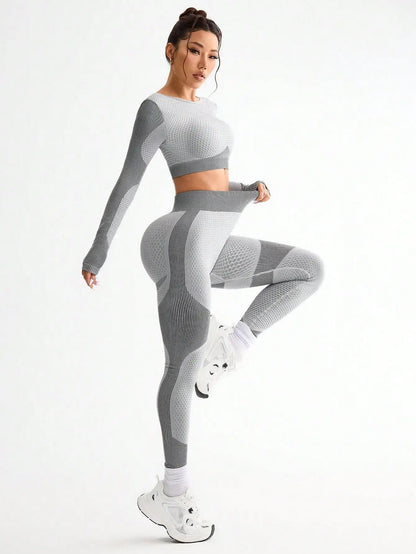 2-Piece Seamless Women's Workout Set – Breathable Sports Bra & High-Waisted Leggings Yoga Outfit