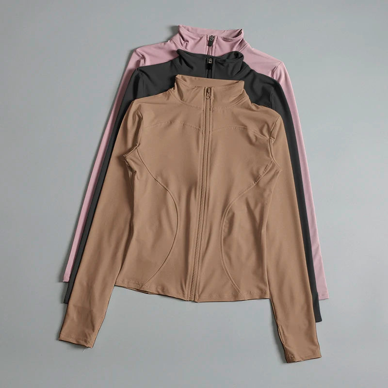 Women's Running Jacket – Slim Fit Zip-Up Activewear