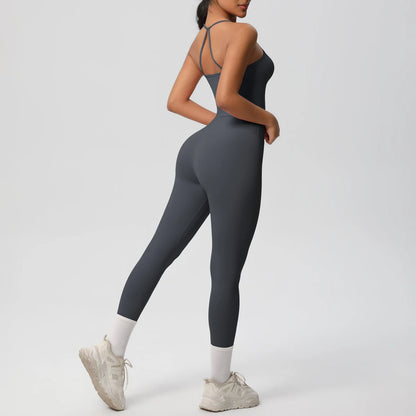 Women's 2-Piece Fitness Set – Halter Top & Tummy Control Bottoms