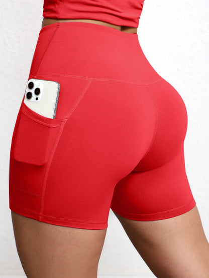 High-Waist Butt-Lifting Yoga Shorts with Pockets