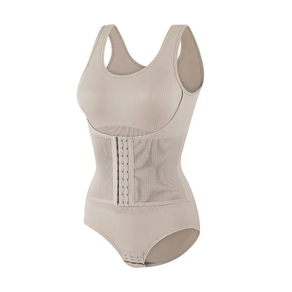 LuxeZip Tummy-Control Bodysuit with Waist Belt