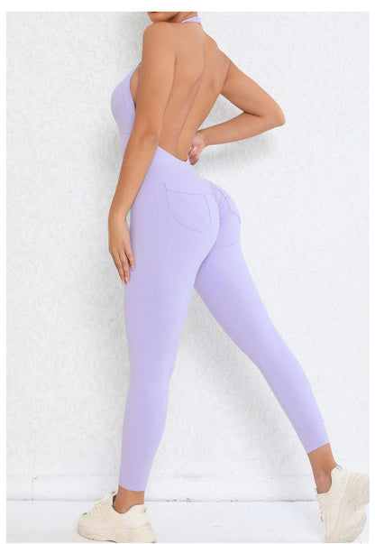 Backless Sculpting Gym Jumpsuit