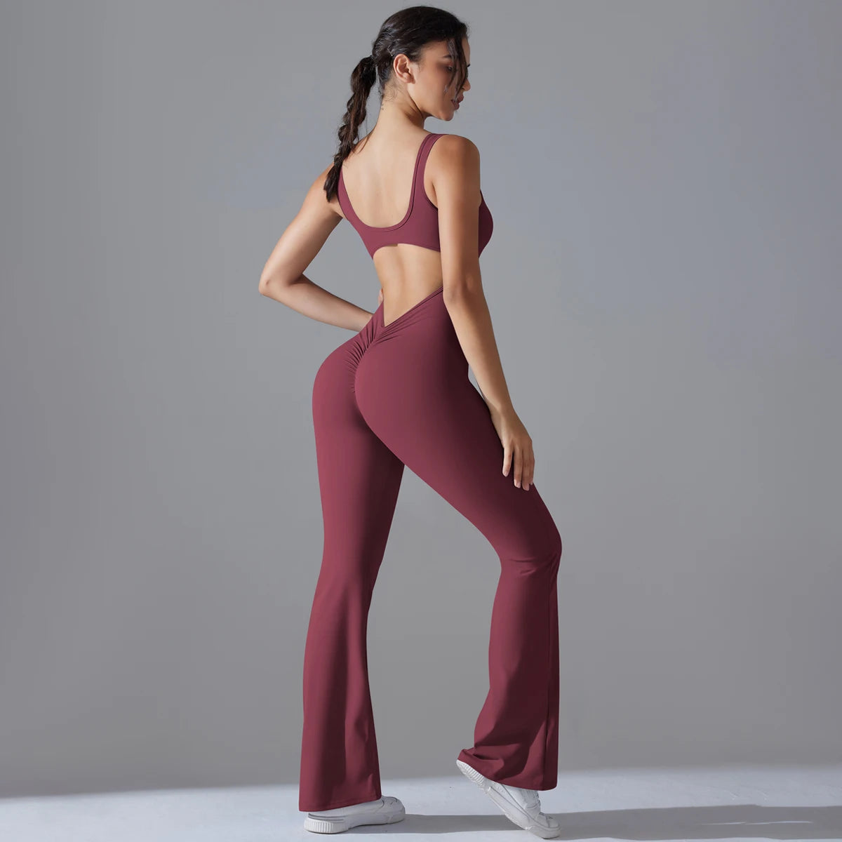 V-Back Sculpting Workout Jumpsuit