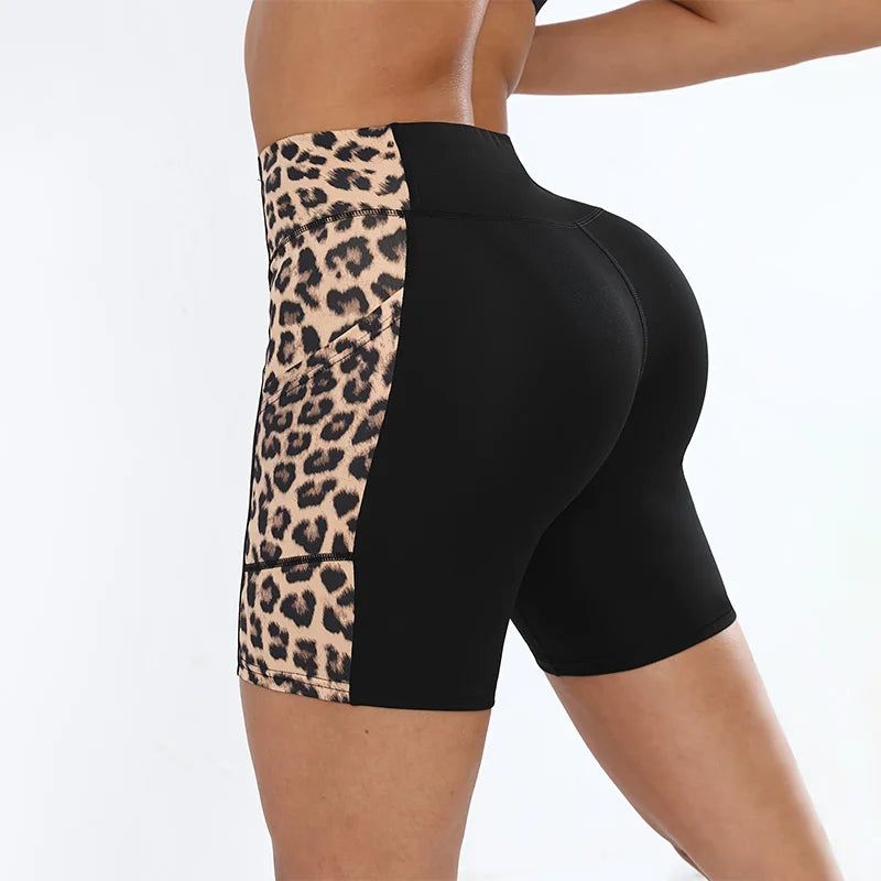 Colorblock High-Waist Workout Shorts