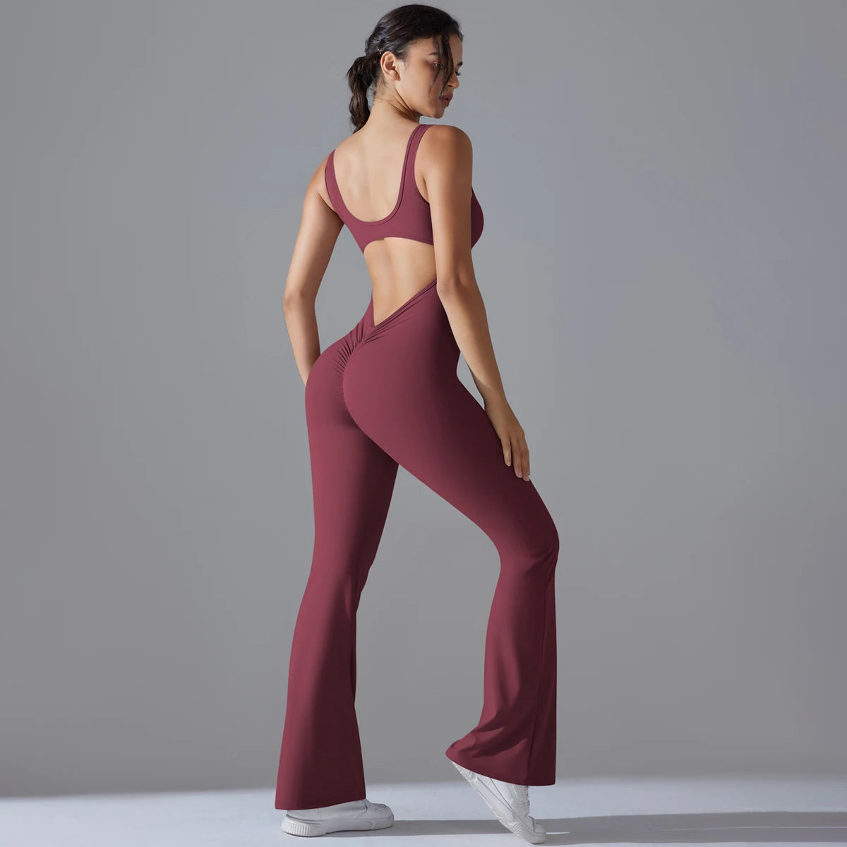 V-Back Sculpting Workout Jumpsuit