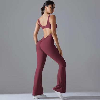V-Back Sculpting Workout Jumpsuit