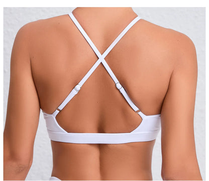Women's Cross-Back Sports Bra – Padded Breathable Yoga & High-Support Workout Bra