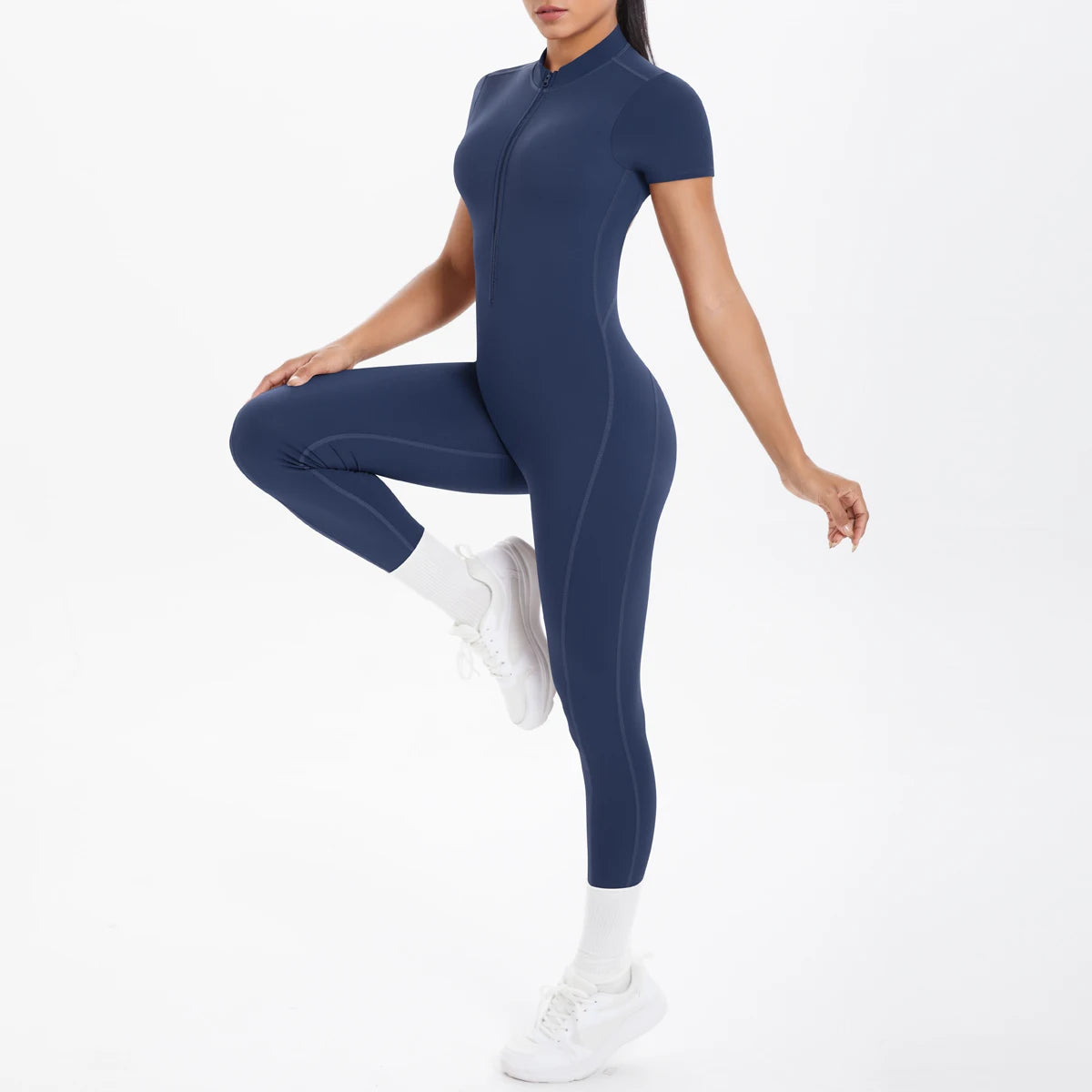 Women's Backless Scrunch Jumpsuit – Seamless Push-Up Yoga & Workout One-Piece