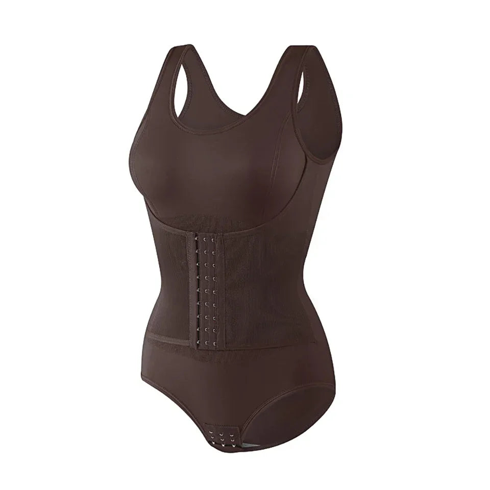 LuxeZip Tummy-Control Bodysuit with Waist Belt
