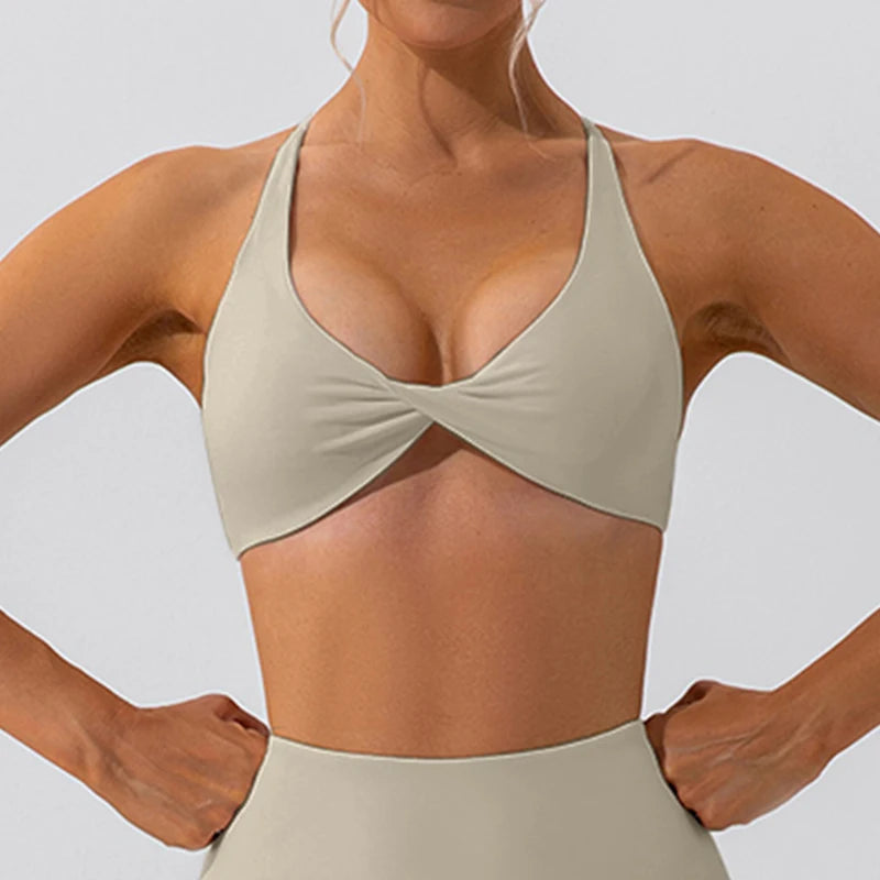 Criss-Cross Back Sports Bra Workout Top