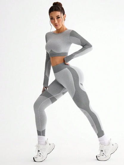 2-Piece Seamless Women's Workout Set – Breathable Sports Bra & High-Waisted Leggings Yoga Outfit