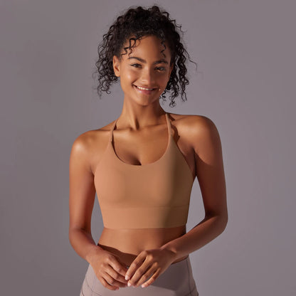 Backless Push-Up Sports Bra with Removable Pads