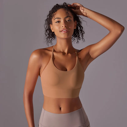 Backless Push-Up Sports Bra with Removable Pads