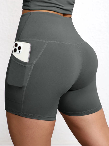 High-Waist Butt-Lifting Yoga Shorts with Pockets
