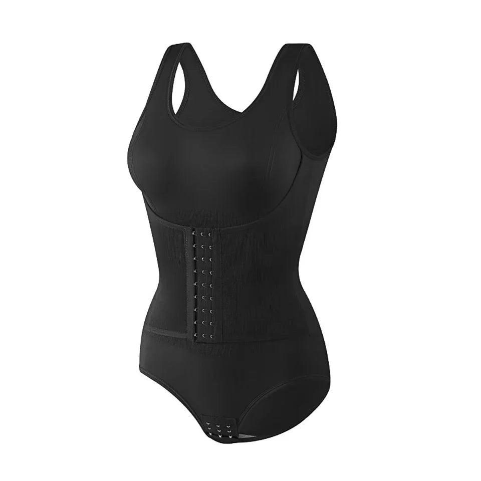 LuxeZip Tummy-Control Bodysuit with Waist Belt